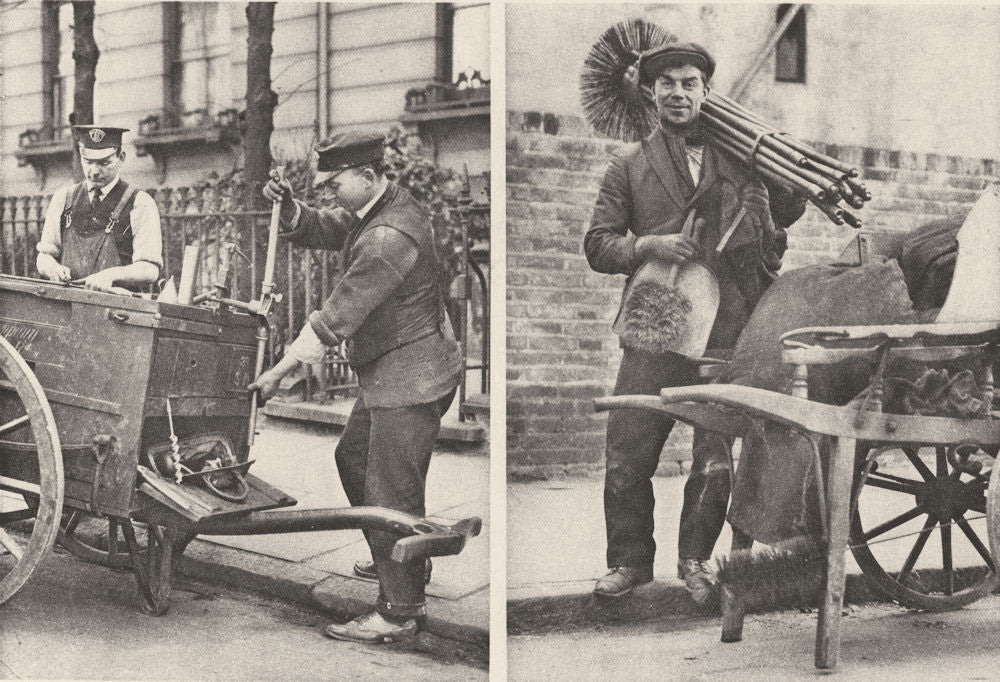 LONDON. Chimney sweep and gas fitter 1926 old vintage print picture